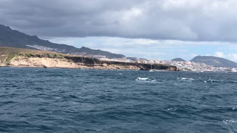 西班牙特内里菲岛 (tenerife island) 帆船 (catamaran) 景色:大西洋的海景