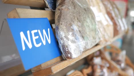 new bread on display at a bakery