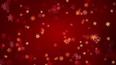 red golden christmas snowflakes frame with lights and particles background winter christmas new