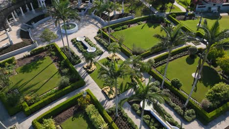 aerial top down view flying fast through the hollis gardens in lakeland, florida