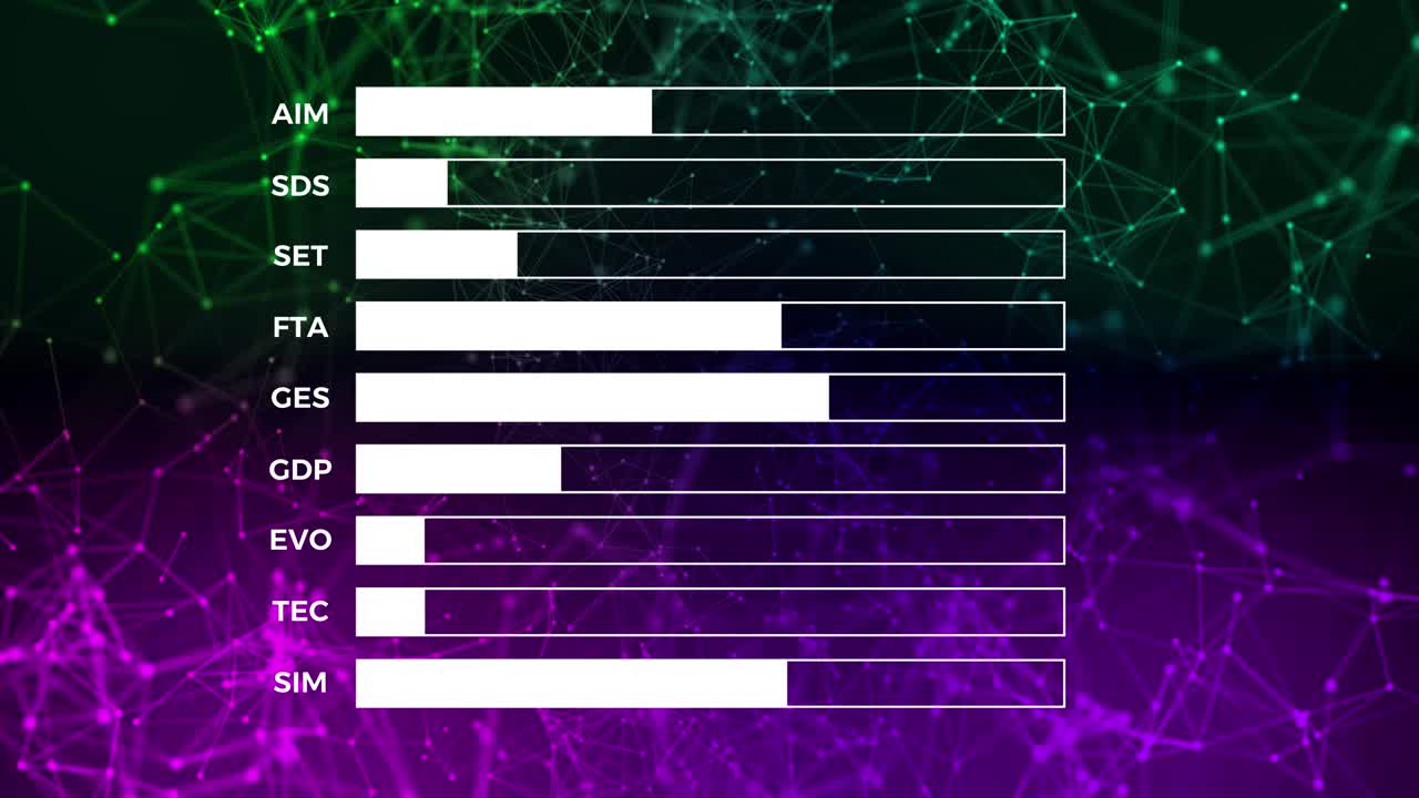 데이터 및 보고 통계, 그래프 다이어그램으로 애니메이션