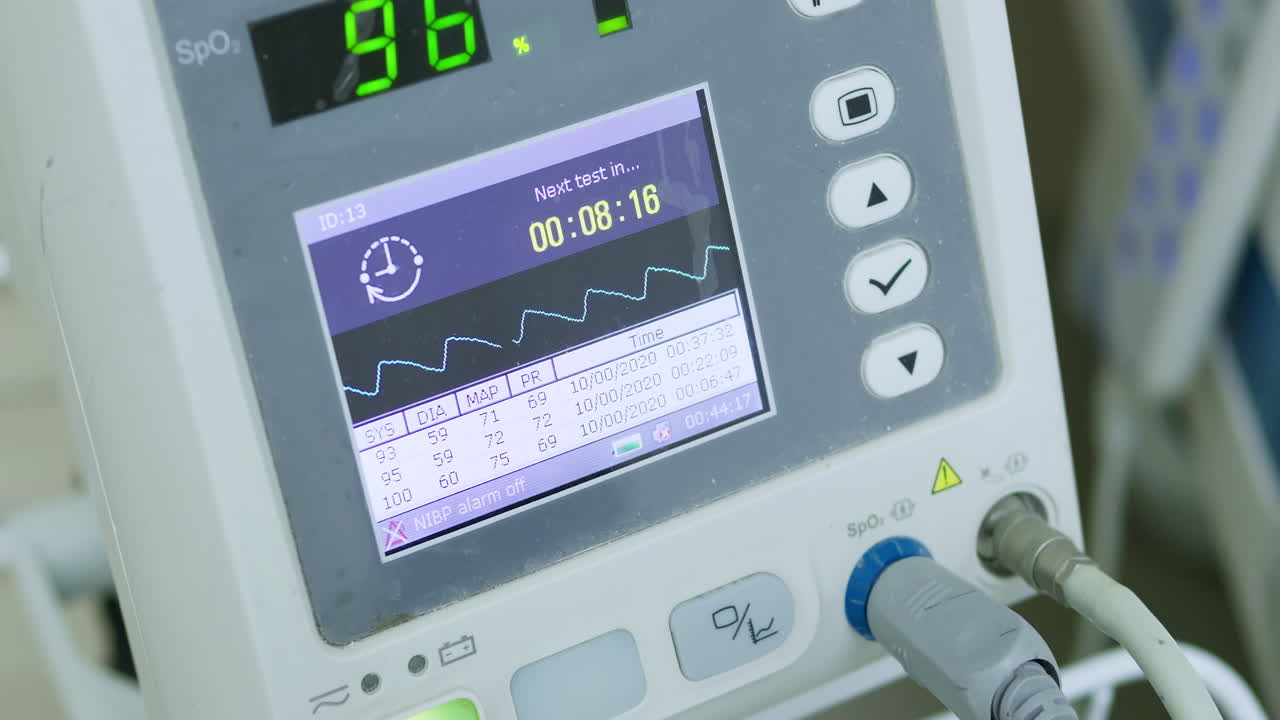 High-tech medical monitors display vital signs crucial for patient health in a clinical setting