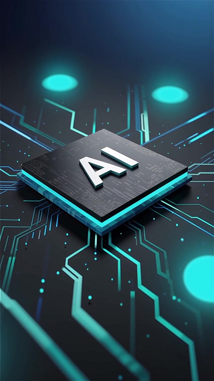 Futuristic AI Chip Motherboard Technology Background