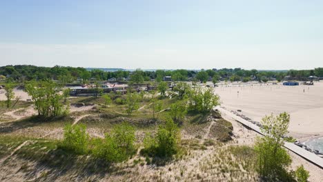 a view at the summer waters on lake michigan