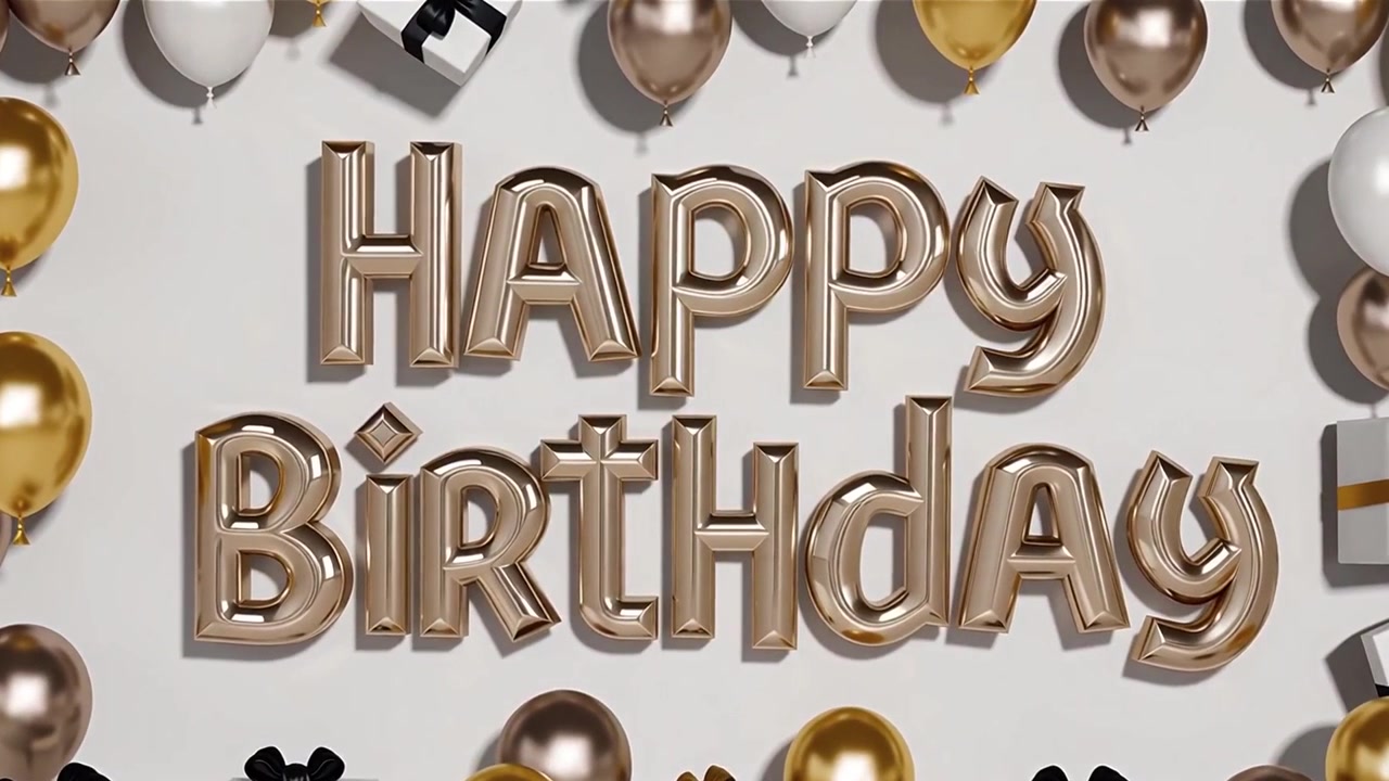 Sfondo di compleanno con palloncini e regali