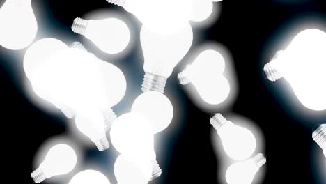 light bulbs pattern on black background