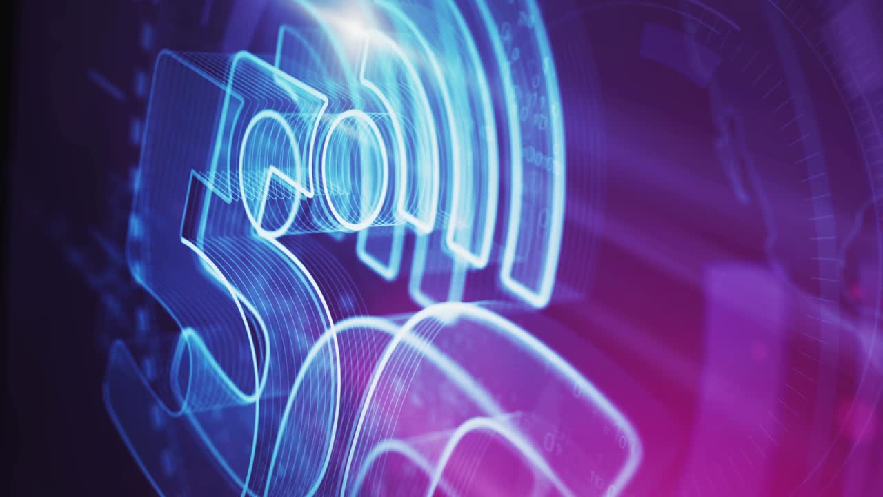 5G high-speed mobile phone network symbol loop digital concept