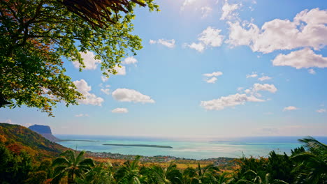 timelapse of high view of the mauritius landscape and seascape