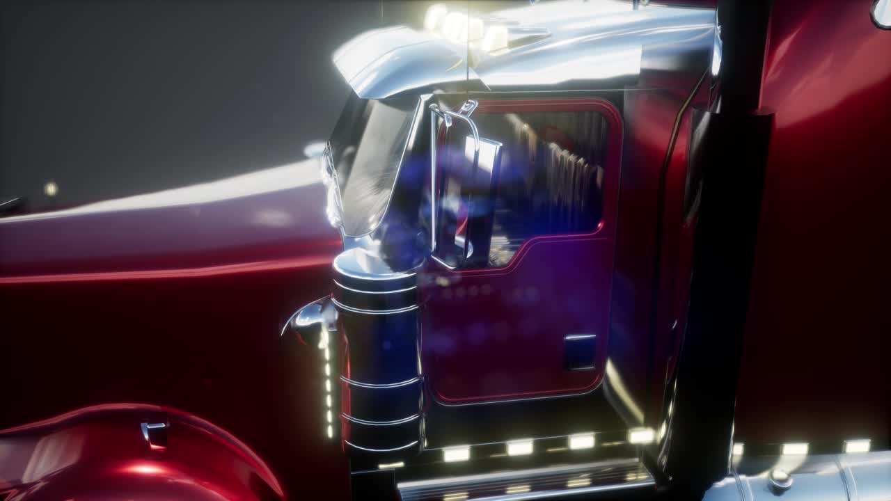 스튜디오에서 밝은 미국 트럭 트랙