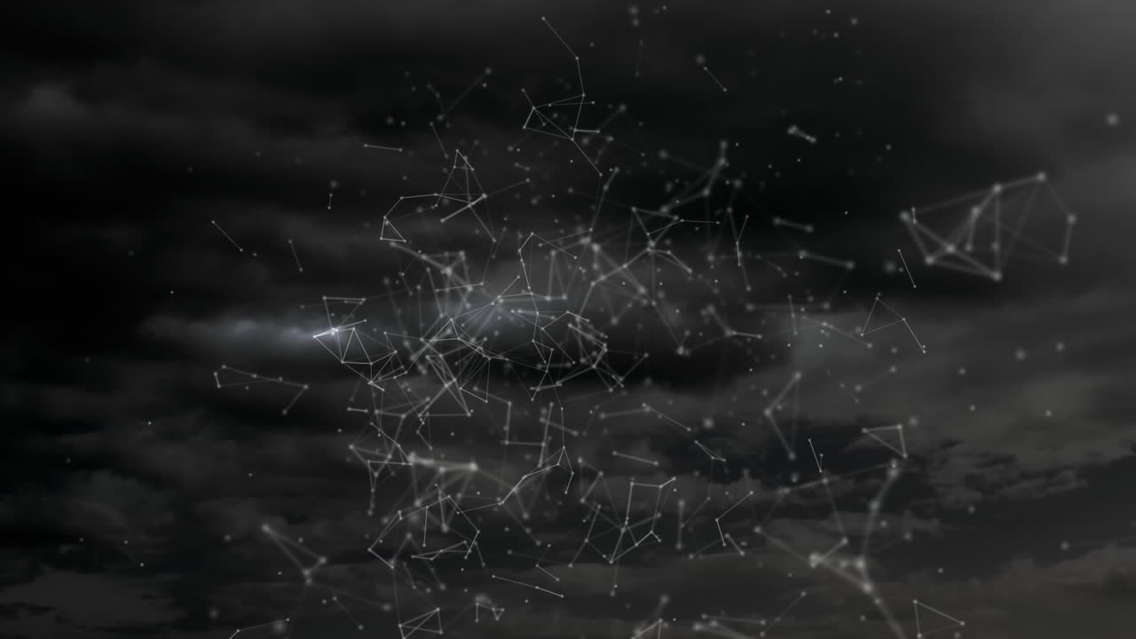 compuesto digital de bucles de una cadena de bloques y líneas de conexión