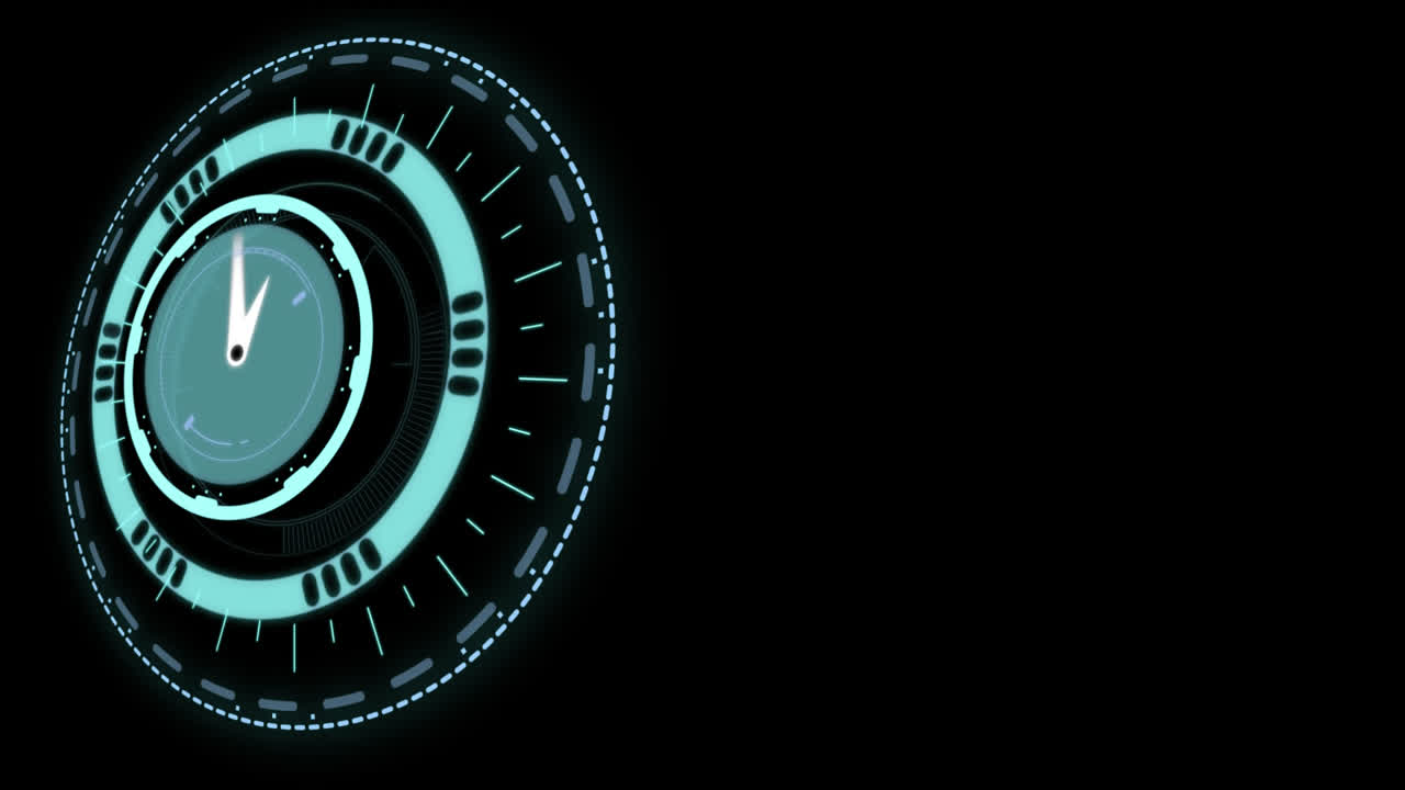 검은 바탕에 움직이는 시계