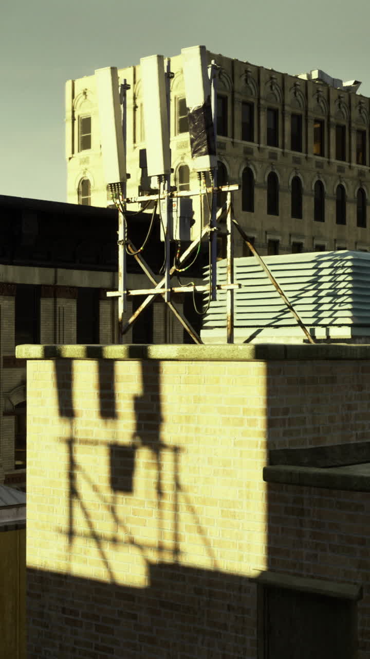 Urban rooftop view showcasing modern architecture and city skyline