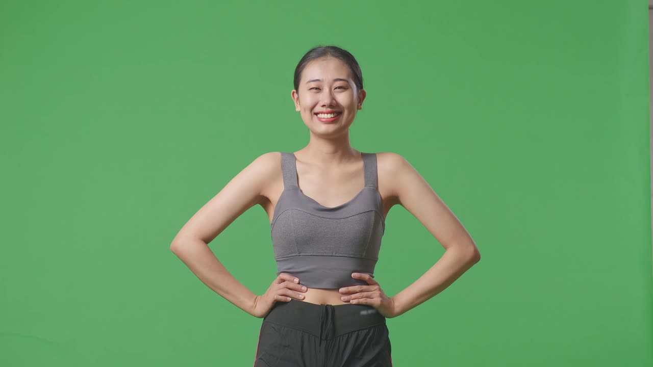 스포츠 의류 를 입은 여자