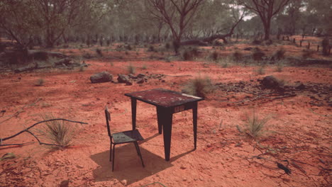 old-ruster-metal-table-in-desert