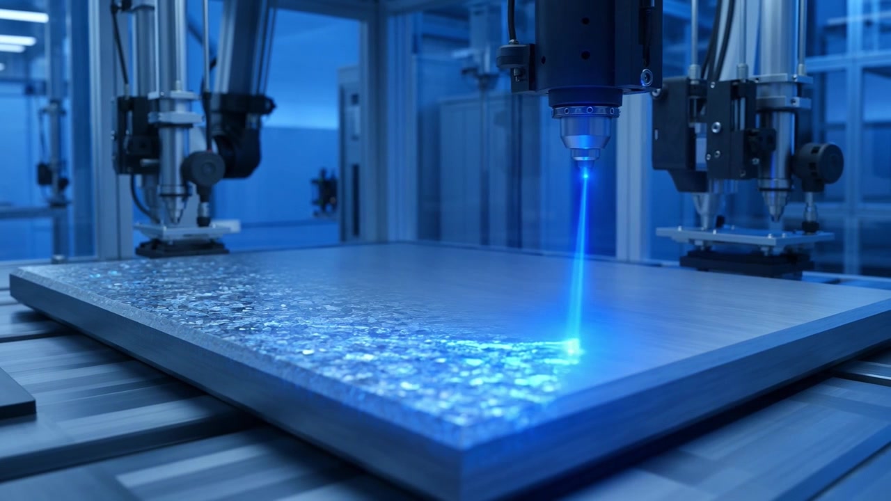 Industrial Laser Engraving Machine Processing Metal Plate in Factory
