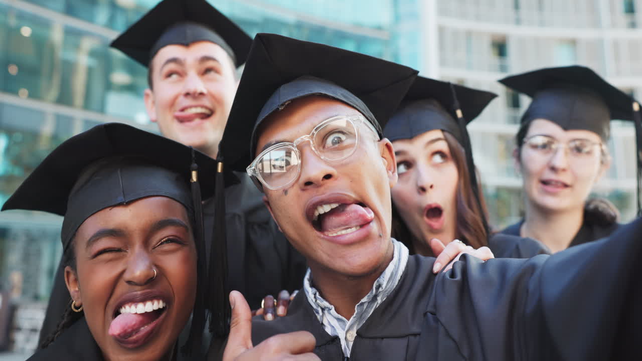 Selfie, graduation and funny with students