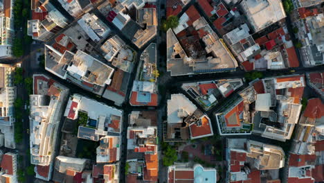 top view of city streets and buildings in athens, greece on a sunny morning