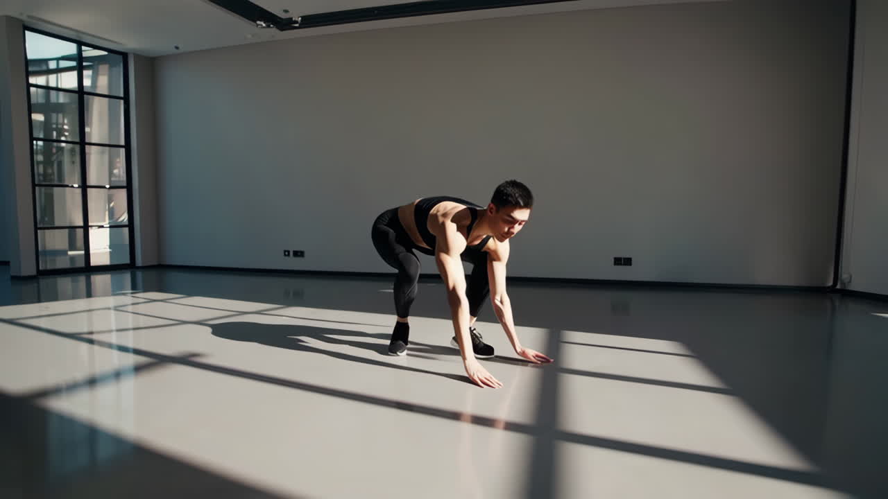 Fitness woman in a studio