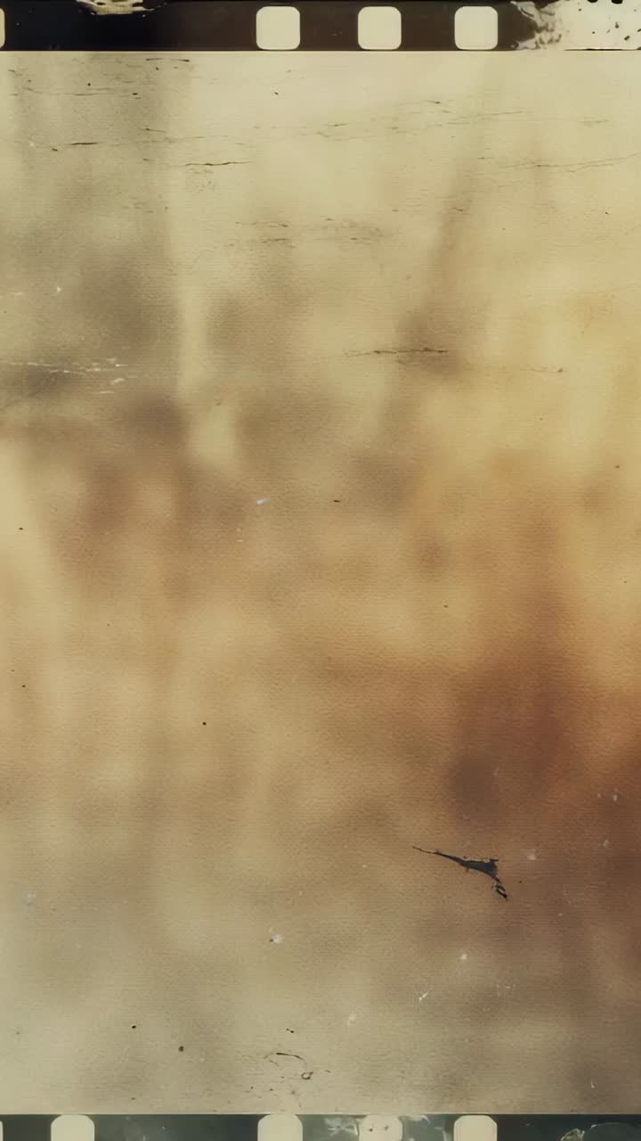 Vertical video: Displaying film-strip staying static on film-stock background with sprocket holes