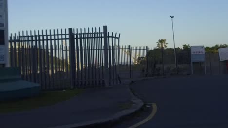 a view of the east london harbor from a car traveling over the bridge