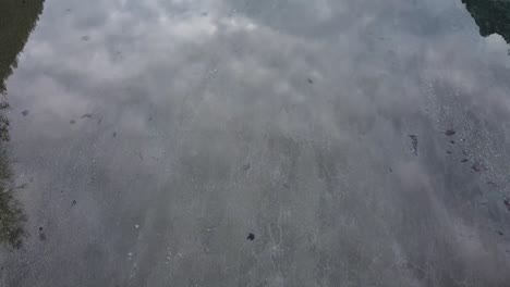 drone on the stream in val di mello, italy