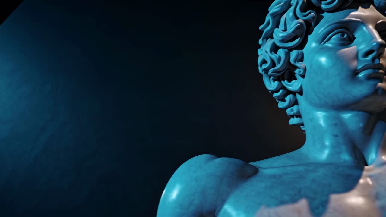 primer plano de una escultura clásica