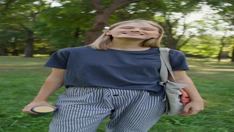 young woman in park