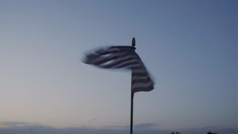 sunset in a farm display with old american flag, pan and hero shoot-9