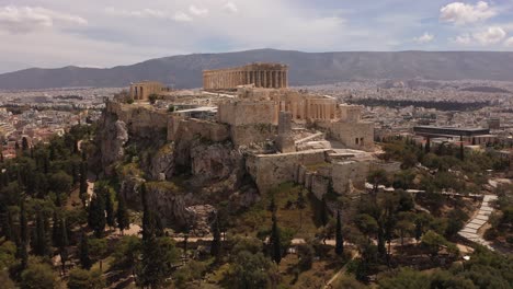 Drohnenaufnahmen-Der-Stadt-Und-Der-Akropolis-Von-Athen