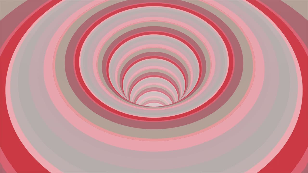 끝없는 회전 니와 함께 추상적인 배경, 무결한 루프, 애니메이션, 박이는 빨간색, 분홍색 및 회색의 줄무가있는 추상적인 나선형