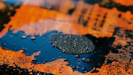 abstract art with liquid and paint splatters