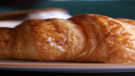 close up of a delicious golden brown croissant