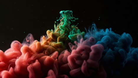 captivating swirls of colorful smoke and fluid motion creating a mesmerizing visual display of art in motion with vibrant shades and textures