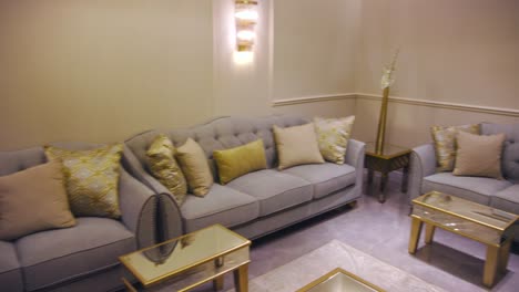 spacious contemporary living room, jeddah saudi arabia, arc shot