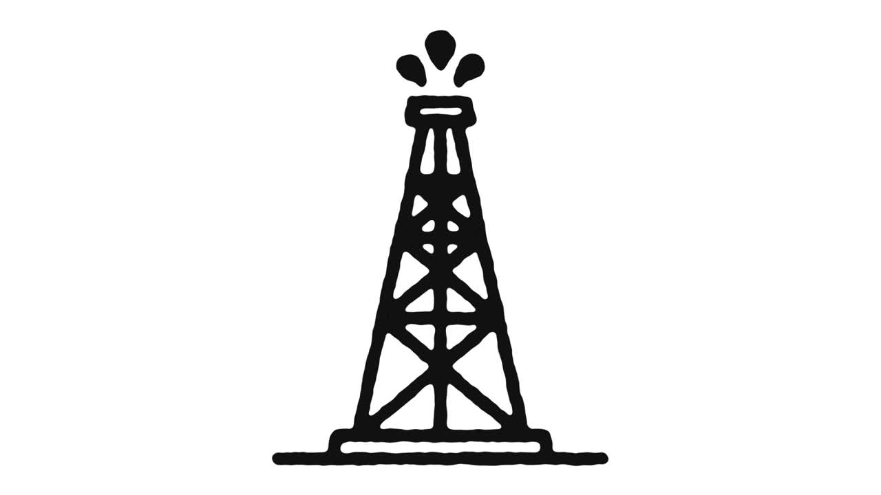 석유 기지 아이콘 애니메이션 영상 & 알파 채널