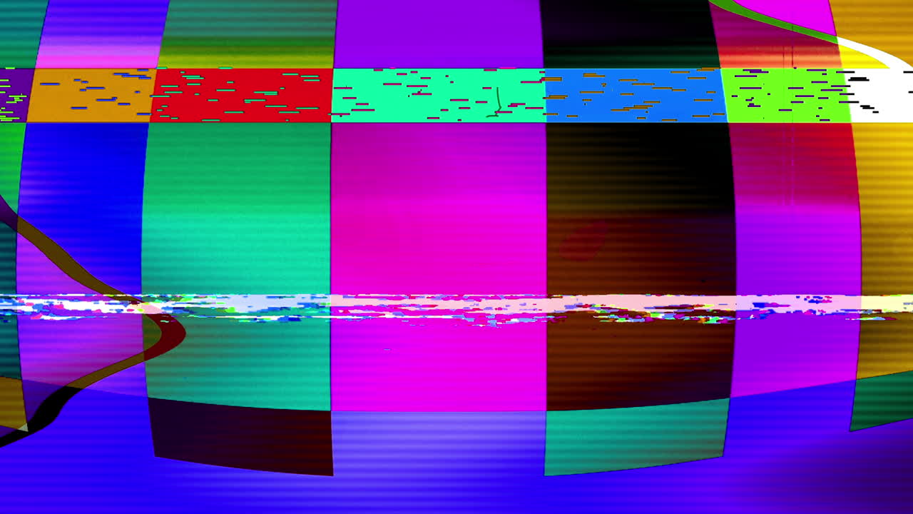 Digital Glitch and Static Color Bars Effect