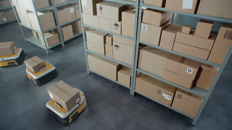 warehouse robots handling packages