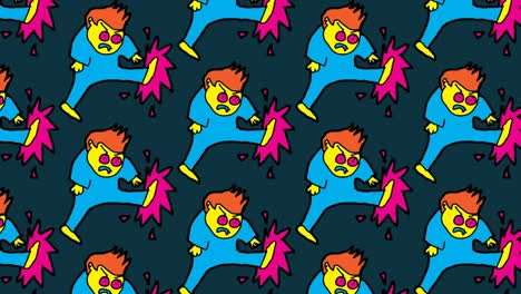 kids drawing pop art seamless background with theme of kick