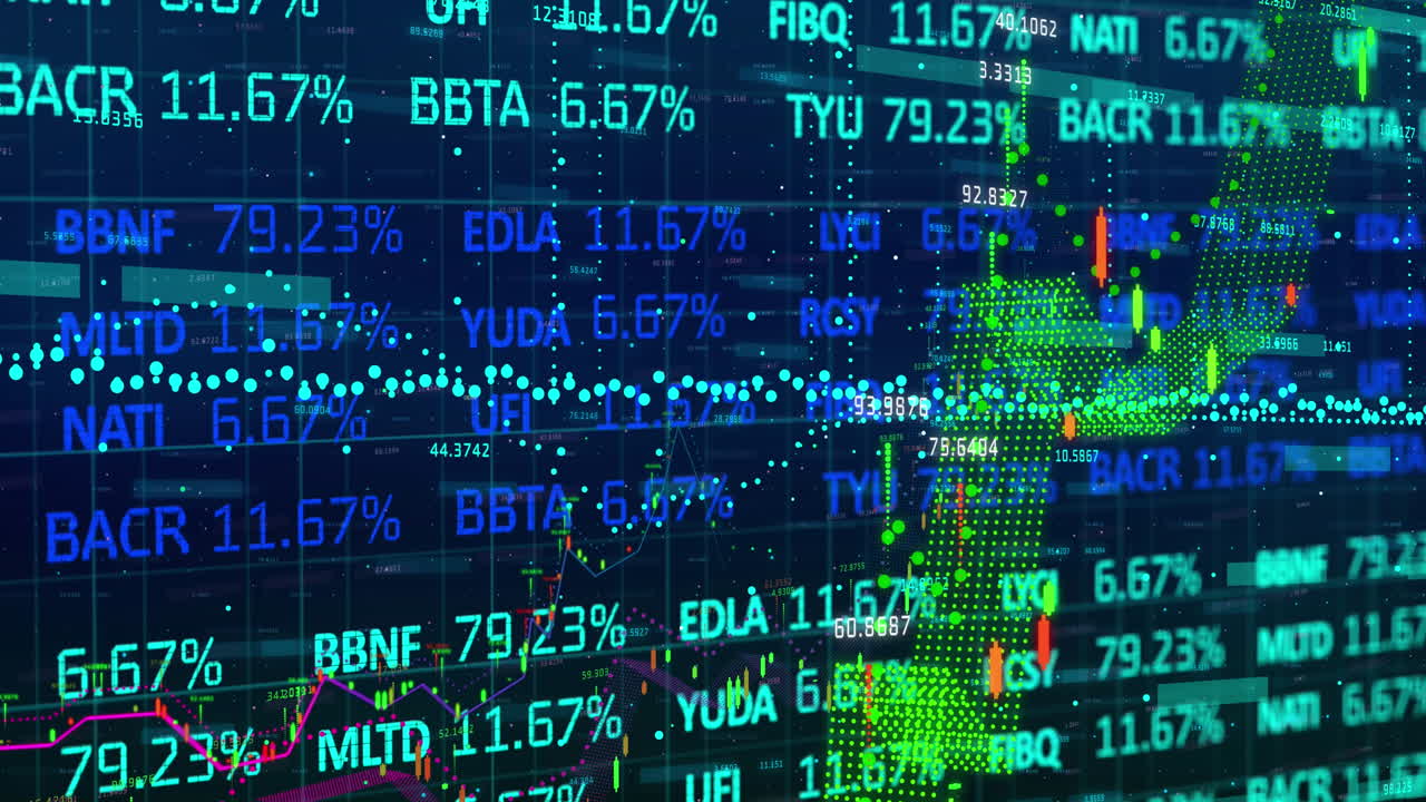Animation af finansiel databehandling og registrering af statistik