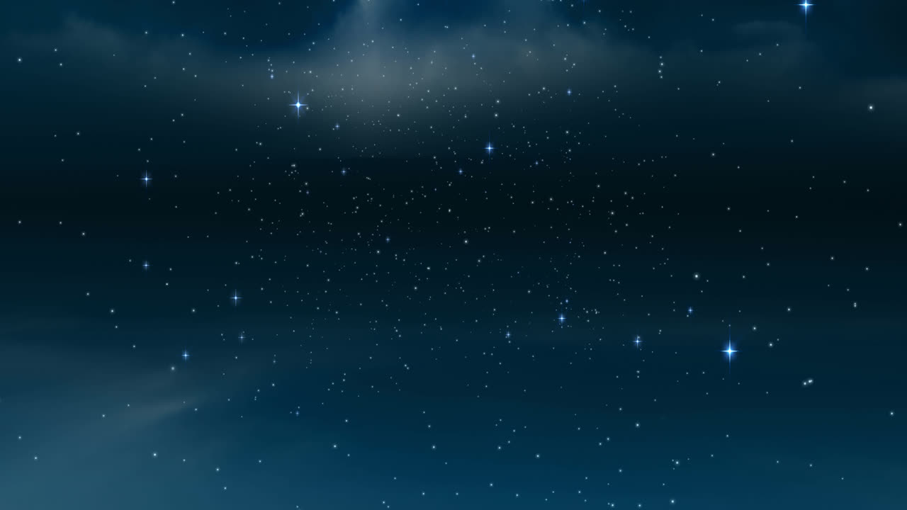 animación de estrellas brillantes sobre el cielo nocturno