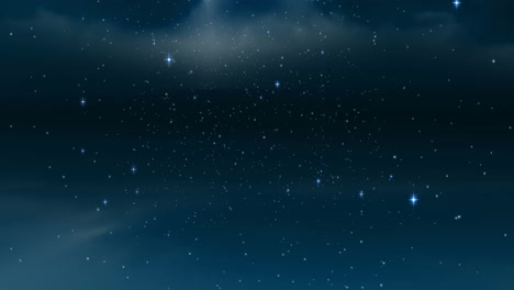 animation of shining stars over night sky