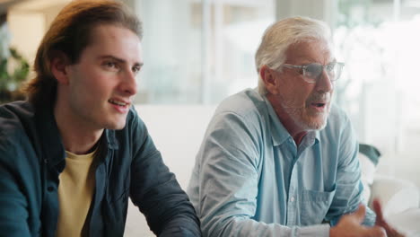 a father and son having a conversation
