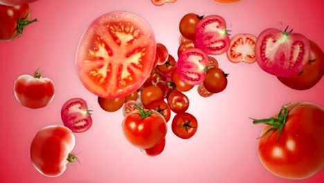tomate en caída de fondo, verduras, con canal alfa, bucle