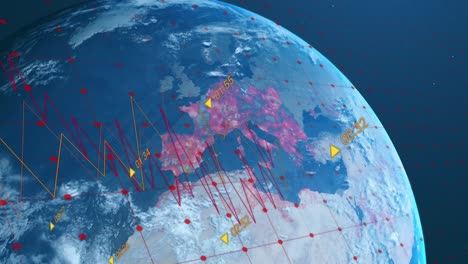 animation of globe over data processing