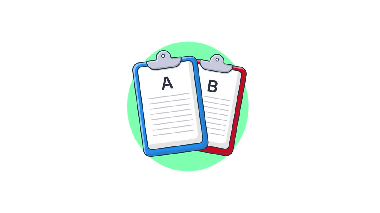 Illustration af to clipboards med A- og B-muligheder