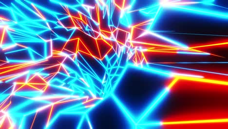 flying through a tangled neon tunnel. infinitely looped animation