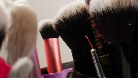 makeup brushes close up