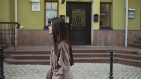 woman walking in the city