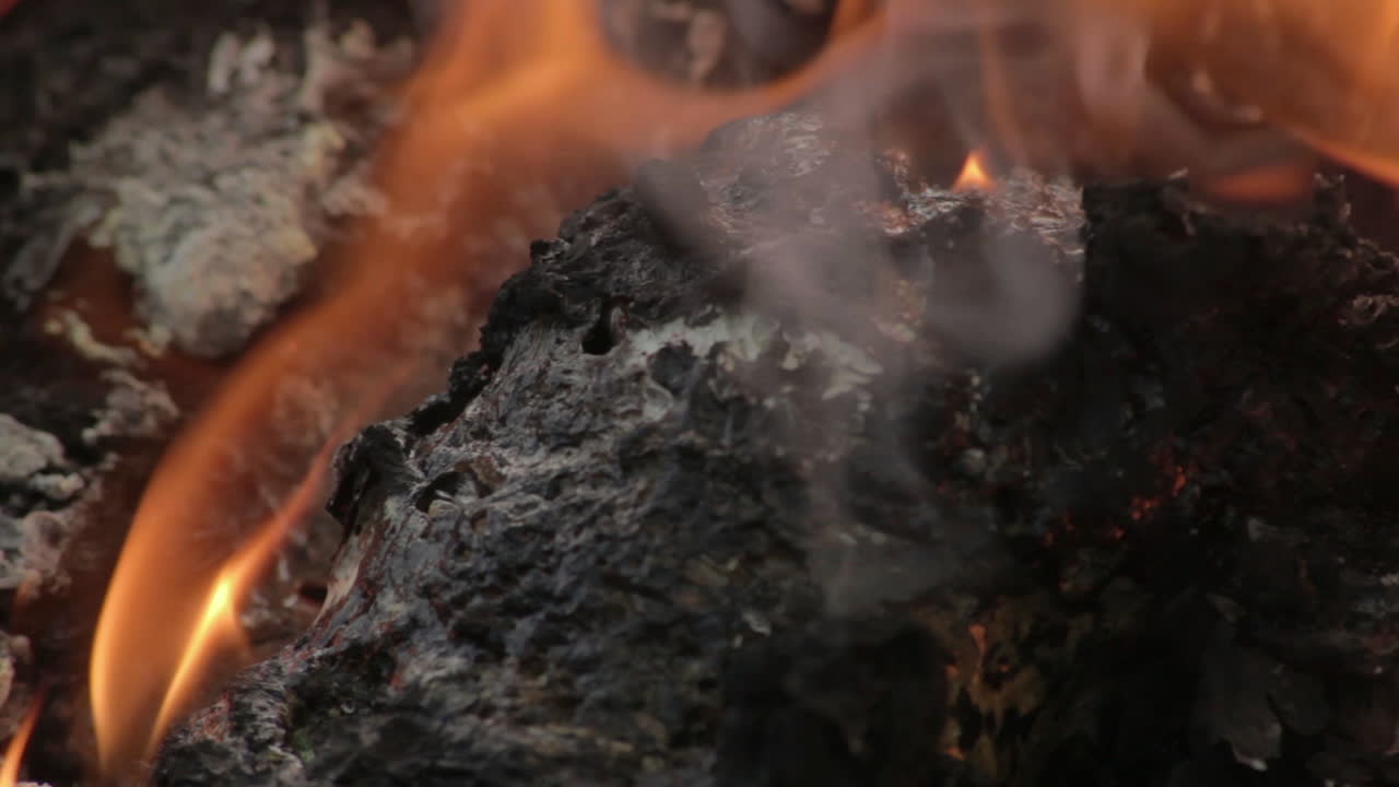 Macro Close-up of a flame from plastic waste