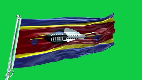 4k bandera muy detallada de swazilandia - bandera de swazi - bandera nacional de swazilandia con detalles altos - patrón de ondas con elementos en bucle